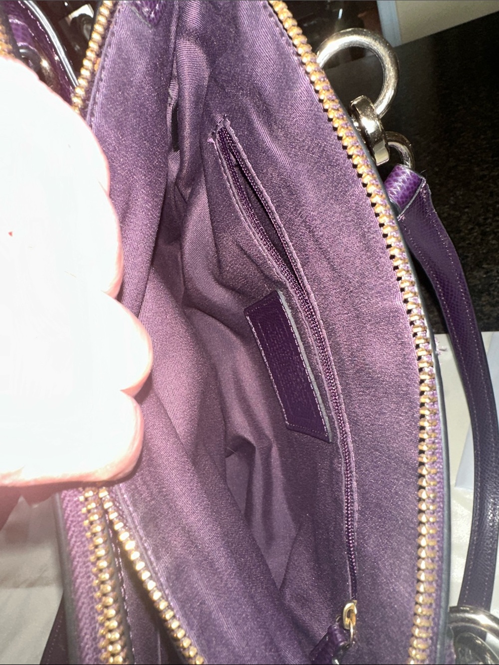 Coach Christie Purple Satchel with Gold Hardware F36637 - Picture 12 of 14